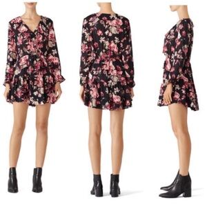 Joie Joada Silk Floral Ruffle Dress XS
